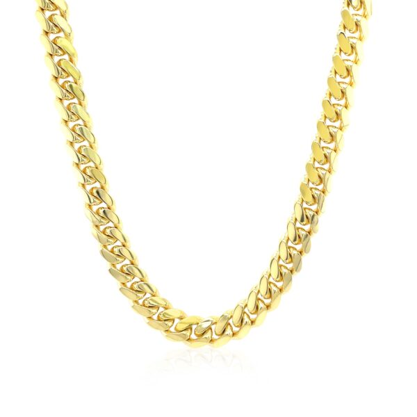 10k Yellow Gold Classic Miami Cuban Solid Chain (6.10 mm) - alternate view 2