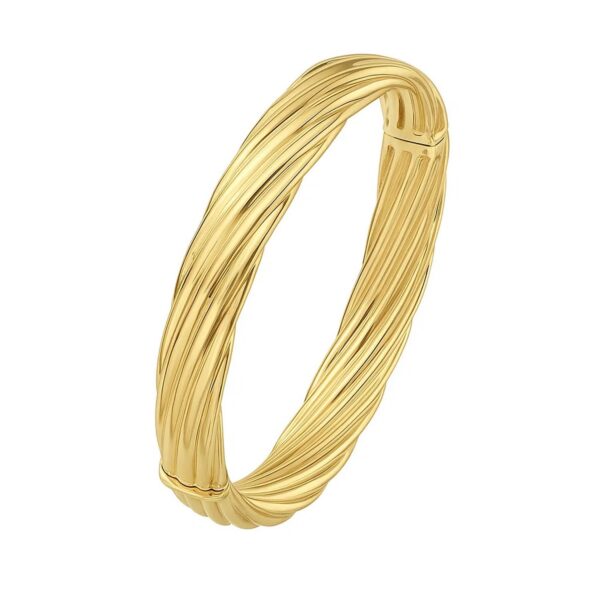 14K Yellow Gold Twist Bangle (10.00 mm) - alternate view 3