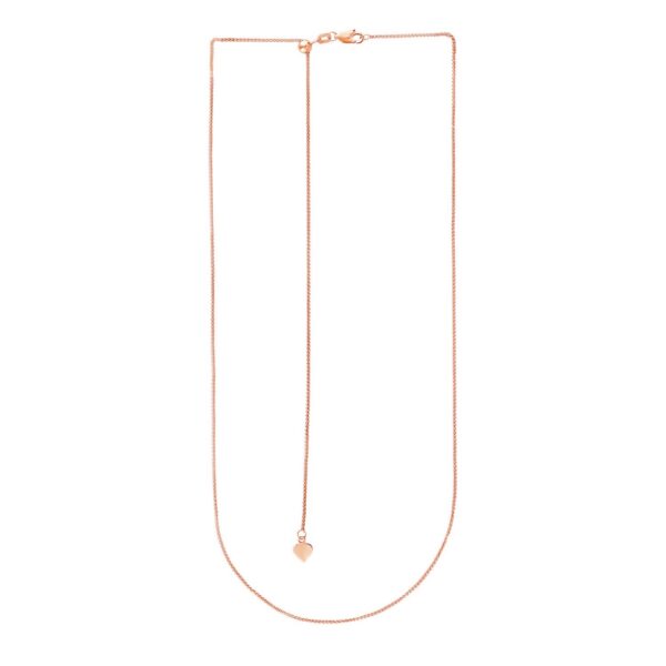 14k Rose Gold Adjustable Wheat Chain (1.00 mm) - alternate view 2