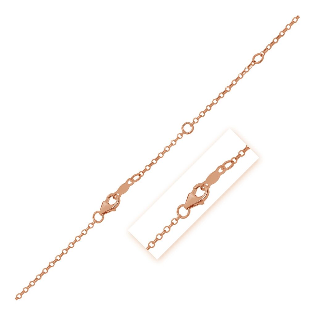 Double Extendable Cable Chain in 14k Roee Gold (1.40 mm) - Rose Gold