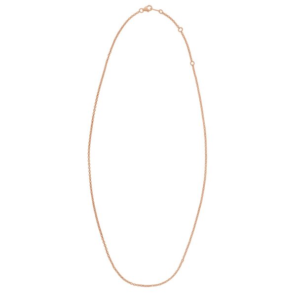 Double Extendable Cable Chain in 14k Roee Gold (1.40 mm) - Rose Gold - alternate view 3