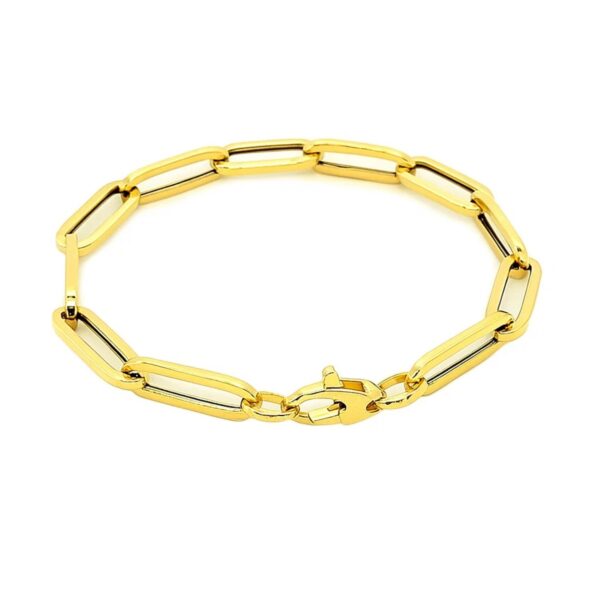 14K Yellow Gold Extra Wide Paperclip Chain Bracelet (6.10 mm) - alternate view 2