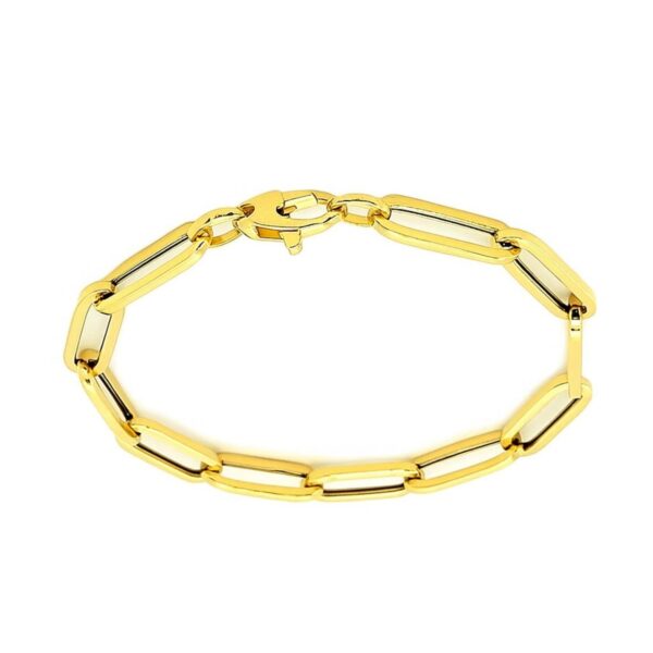 14K Yellow Gold Extra Wide Paperclip Chain Bracelet (6.10 mm) - alternate view 3