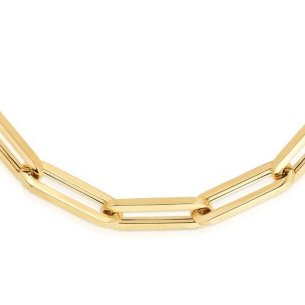 14K Yellow Gold Extra Wide Paperclip Chain Bracelet (6.10 mm) - alternate view 4