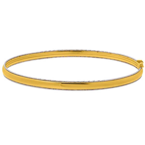 Two Tone Minimalist Bangle in 14K Yellow Gold (4.10 mm) - Two-Tone Gold - alternate view 2