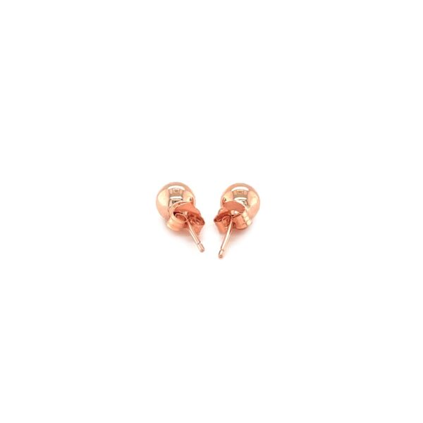 14k Rose Gold Round Stud Earrings (5mm) - alternate view 3