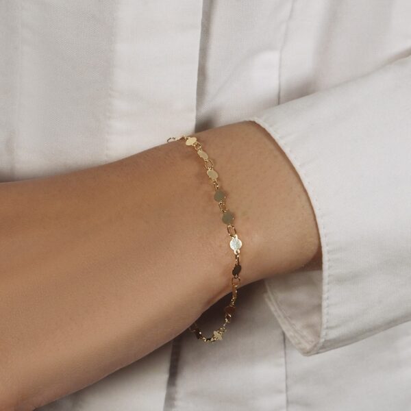 14k Yellow Gold Bracelet with Polished Circles (3.90 mm) - alternate view 4
