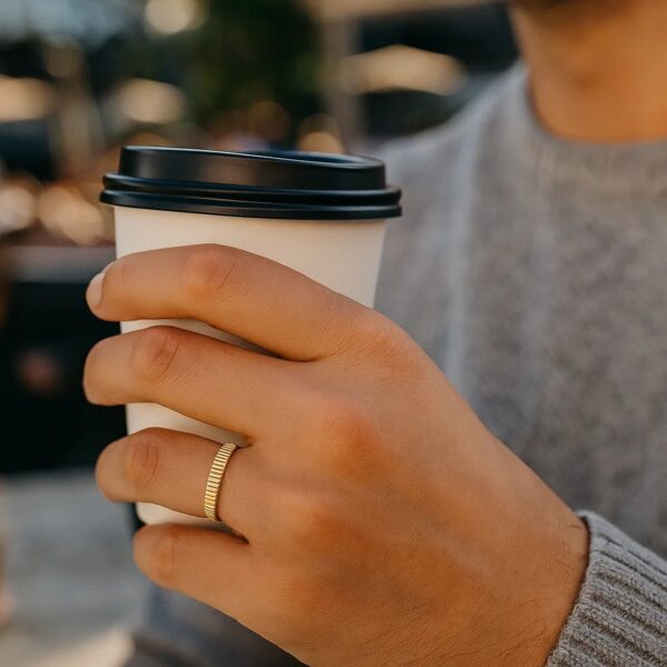 Graduated Ridge Ring in 14K Yellow Gold (1.80 mm) - alternate view 3