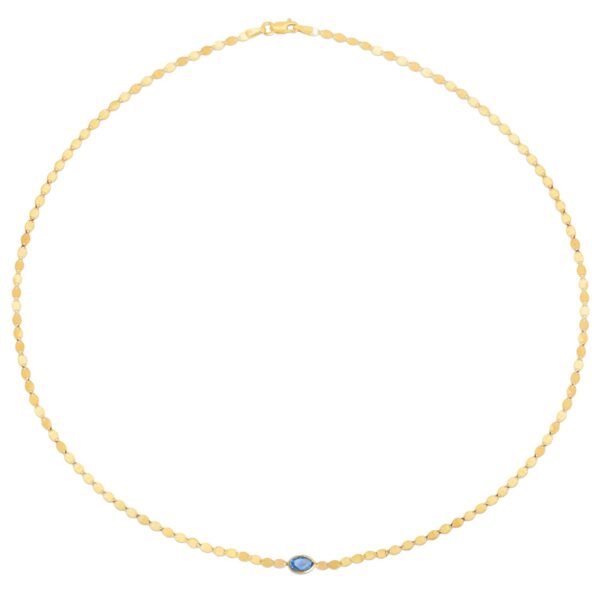 14K Yellow Gold Blue Topaz Mirrored Chain (2.20 mm) - alternate view 2