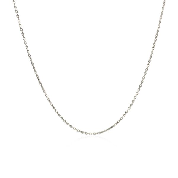 18k White Gold Round Cable Link Chain (0.97 mm) - alternate view 2