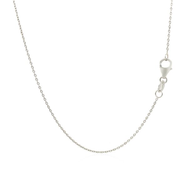 18k White Gold Round Cable Link Chain (0.97 mm) - alternate view 3