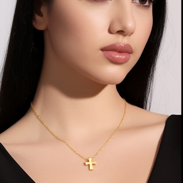14k Yellow Gold with Cross Pendant - alternate view 2