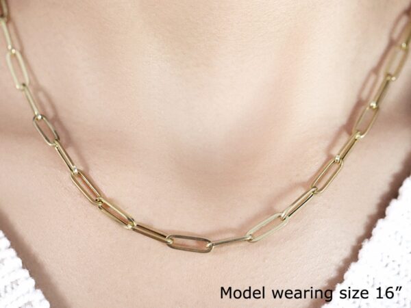 14K Yellow Gold Bold Paperclip Chain (4.20 mm) - alternate view 4