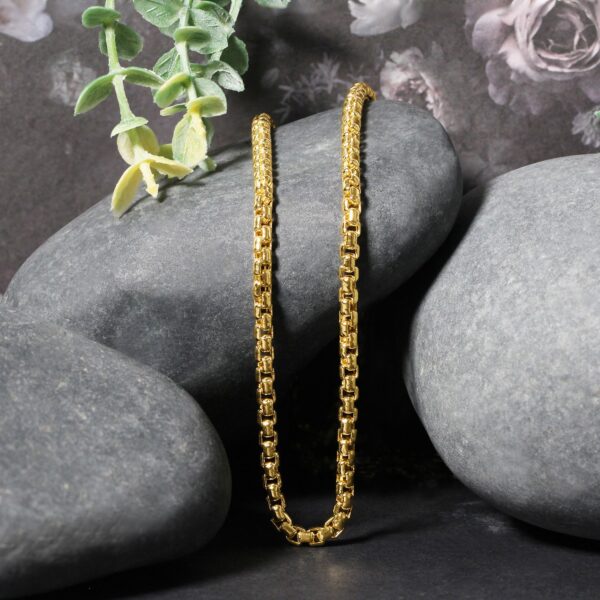 14k Yellow Gold Round Box Chain (3.4 mm) - alternate view 4