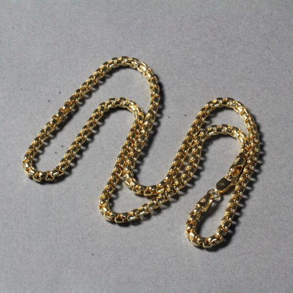 14k Yellow Gold Round Box Chain (3.4 mm) - alternate view 5