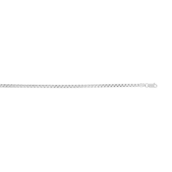 Sterling Silver Rhodium Plated Rockstar Cut Round Box Chain (2.90 mm) - alternate view 3