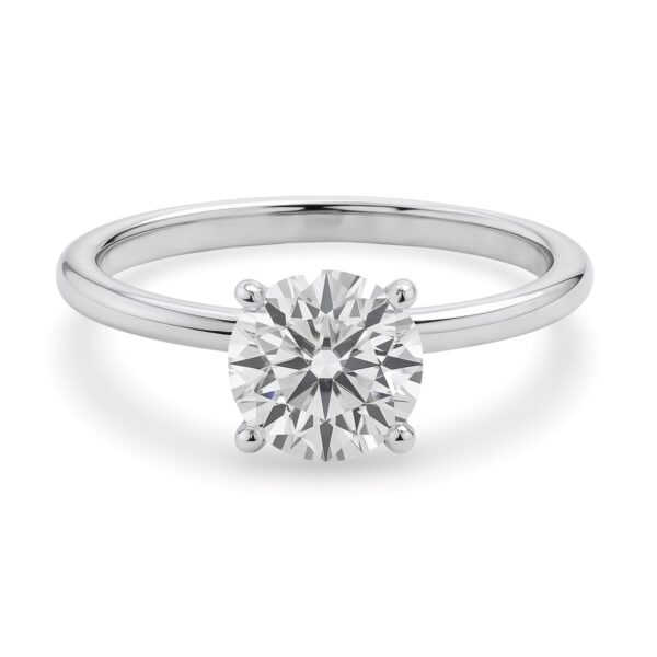 1 1/2 Carat Round Lab Grown IGI G/VS1 Diamond Solitaire Ring in Sterling Silver - alternate view 3