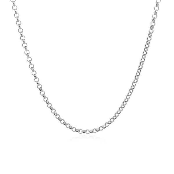 14k White Gold Rolo Chain (1.90 mm) - alternate view 2