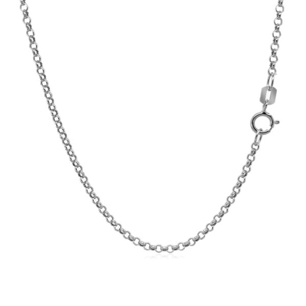 14k White Gold Rolo Chain (1.90 mm) - alternate view 3