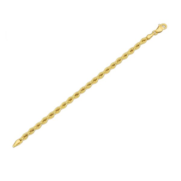 Silk Rope Chain Bracelet in 14k Yellow Gold (4.30 mm)