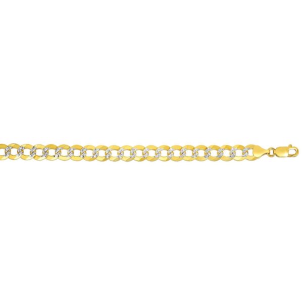 14k Two Tone Gold Pave Curb Bracelet (8.30 mm) - Two-Tone Gold - alternate view 2