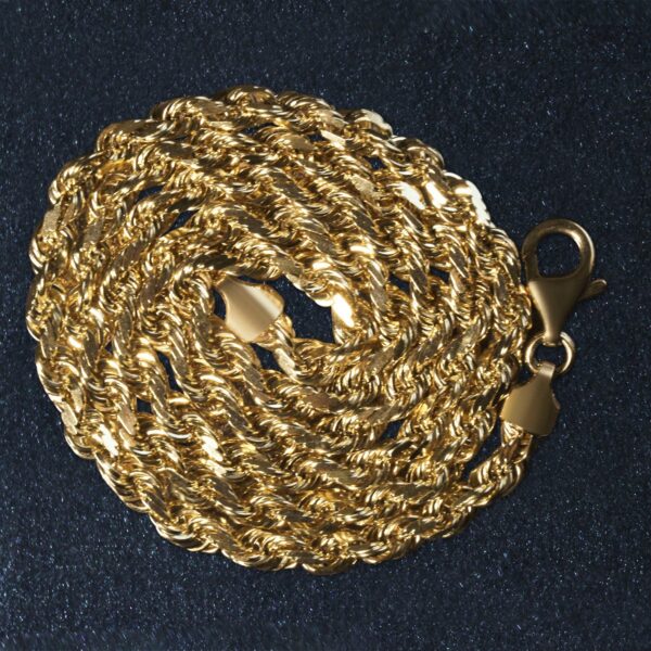 14k Yellow Gold Solid Diamond Cut Rope Chain (7.00 mm) - alternate view 5
