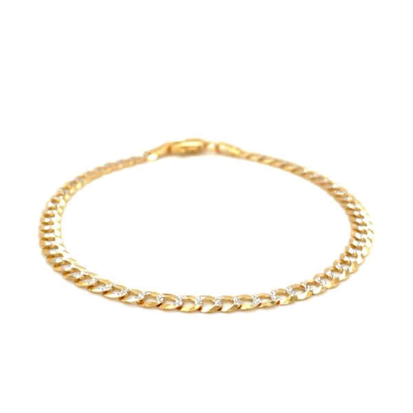 14k Two Tone Gold Pave Curb Bracelet (3.60 mm) - Two-Tone Gold - alternate view 2