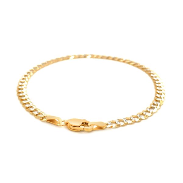 14k Two Tone Gold Pave Curb Bracelet (3.60 mm) - Two-Tone Gold - alternate view 3