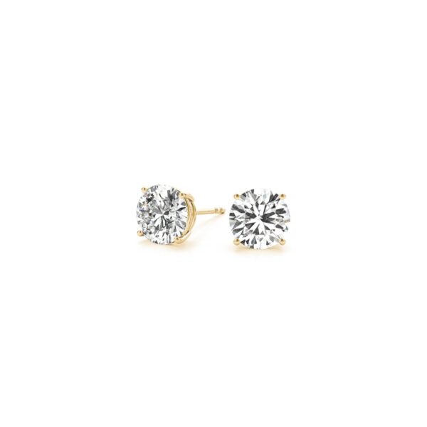 1 1/2 cttw Certified IGI Lab Grown Round Diamond Earrings 14k Yellow Gold(G/VS2) - alternate view 3