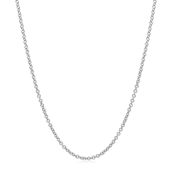 14k White Gold Round Cable Link Chain (1.50 mm) - alternate view 2
