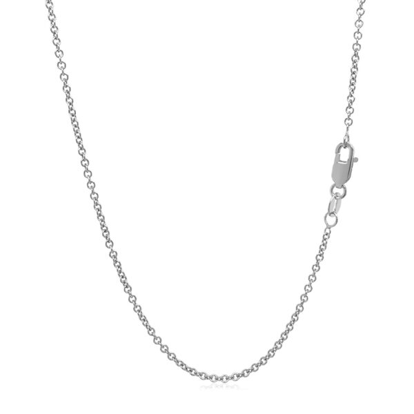 14k White Gold Round Cable Link Chain (1.50 mm) - alternate view 3