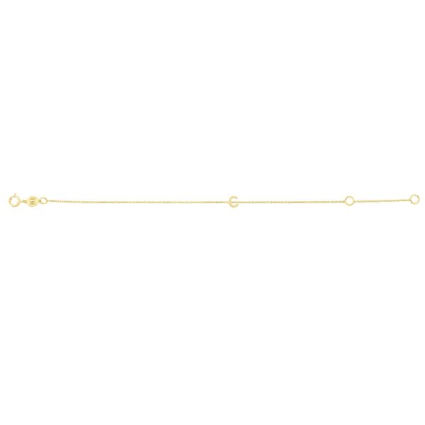 14K Yellow Gold Mini Initial C Bracelet - alternate view 2
