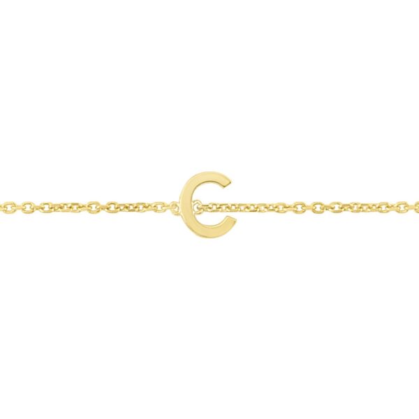 14K Yellow Gold Mini Initial C Bracelet - alternate view 3