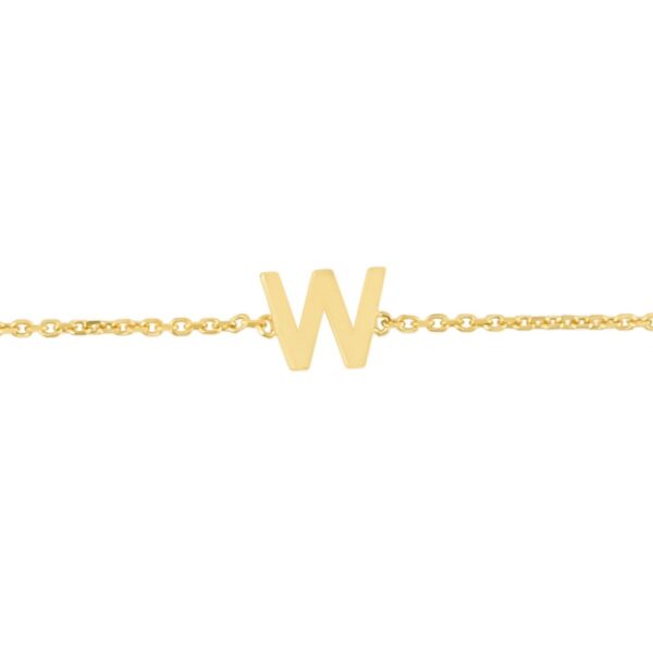 14K Yellow Gold Mini Initial W Bracelet - alternate view 2