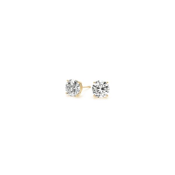 1/2 cttw Lab Grown Round Diamond Stud Earrings 14k Yellow Gold (G/VS2) - alternate view 3