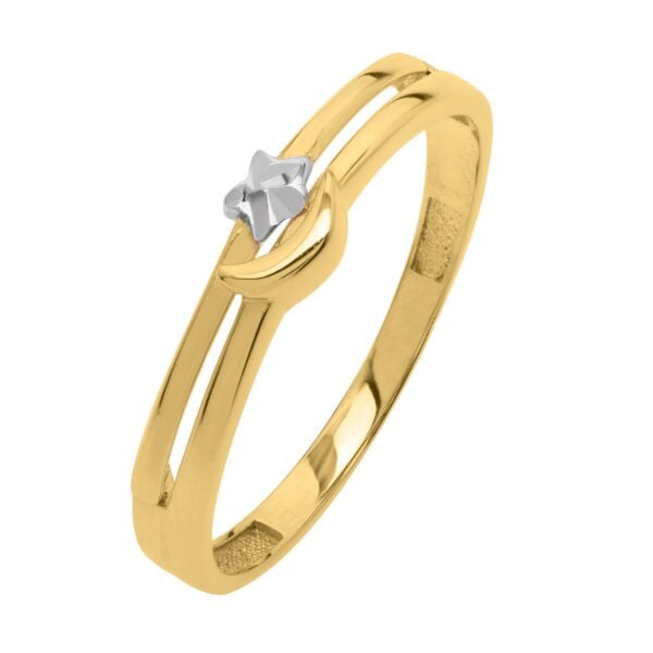 Star &amp; Moon Ring in 10K Two Tone Gold - Two-Tone Gold