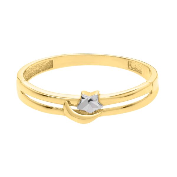 Star &amp; Moon Ring in 10K Two Tone Gold - Two-Tone Gold - alternate view 2