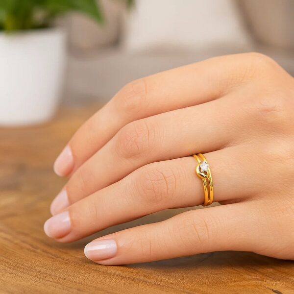 Star &amp; Moon Ring in 10K Two Tone Gold - Two-Tone Gold - alternate view 3