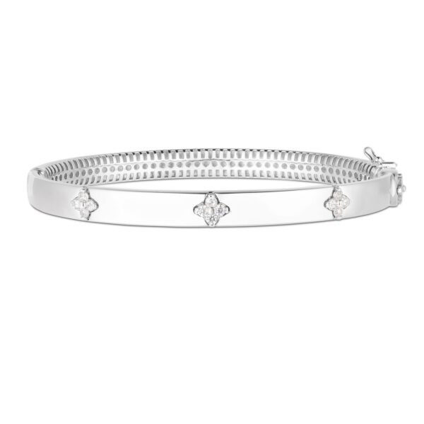 14k White Gold Trilogy Diamond Bangle (5.40 mm) - J - alternate view 3