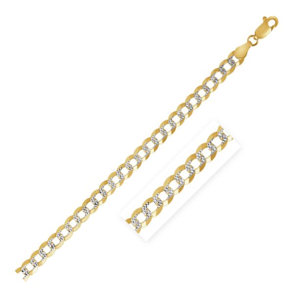 14k Two Tone Gold Pave Curb Chain (3.20 mm) - Two-Tone Gold