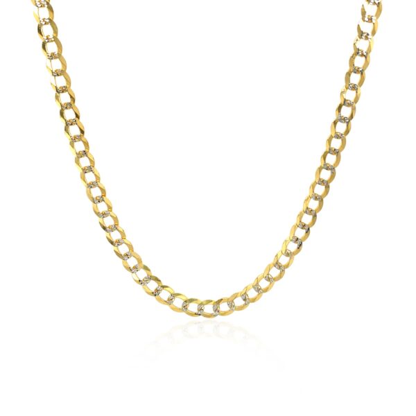 14k Two Tone Gold Pave Curb Chain (3.20 mm) - Two-Tone Gold - alternate view 2
