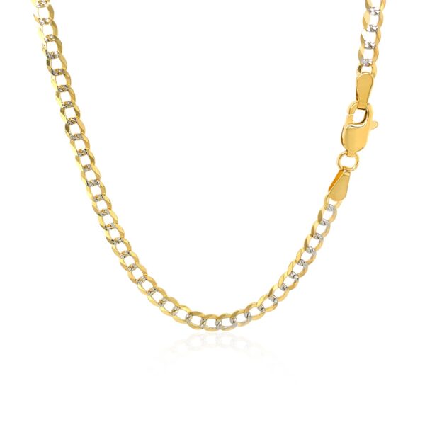 14k Two Tone Gold Pave Curb Chain (3.20 mm) - Two-Tone Gold - alternate view 3