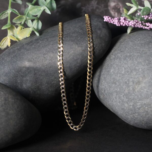 14k Two Tone Gold Pave Curb Chain (3.20 mm) - Two-Tone Gold - alternate view 4
