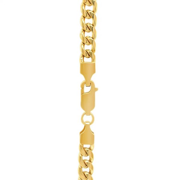 14k Yellow Gold Miami Cuban Semi Solid Chain (4.50 mm) - alternate view 5