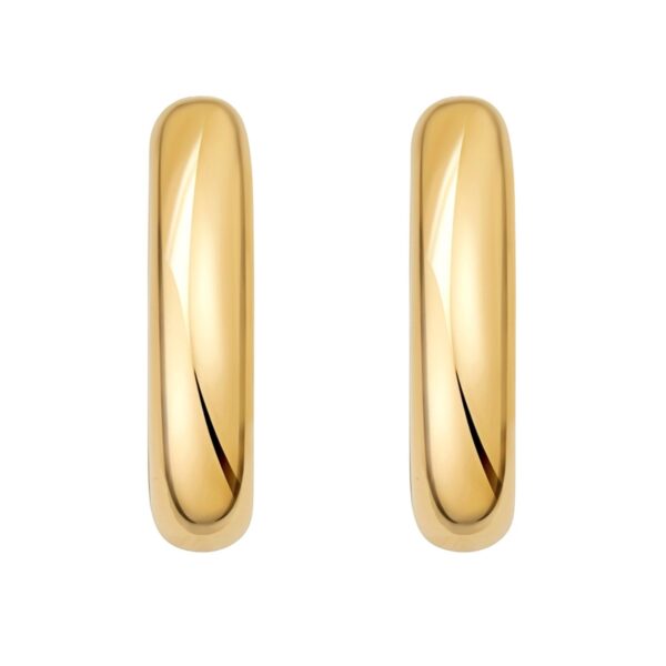 Sterling Silver Yellow Gold Plated Round Hoop Earrings - alternate view 2