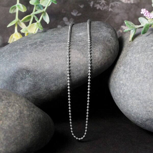 14k White Gold Bead Chain 1.5mm (1.50 mm) - alternate view 4