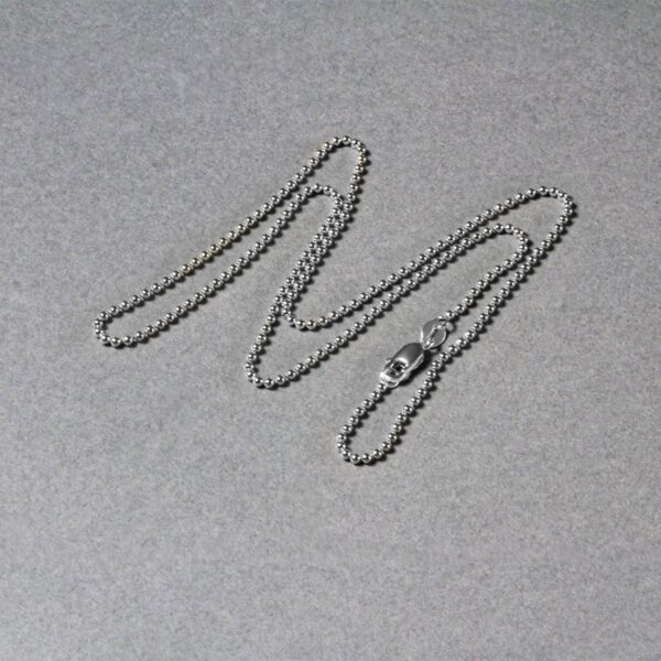 14k White Gold Bead Chain 1.5mm (1.50 mm) - alternate view 5
