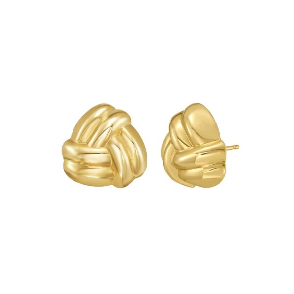 14K Yellow Gold Large Double Knot Earrings - alternate view 2