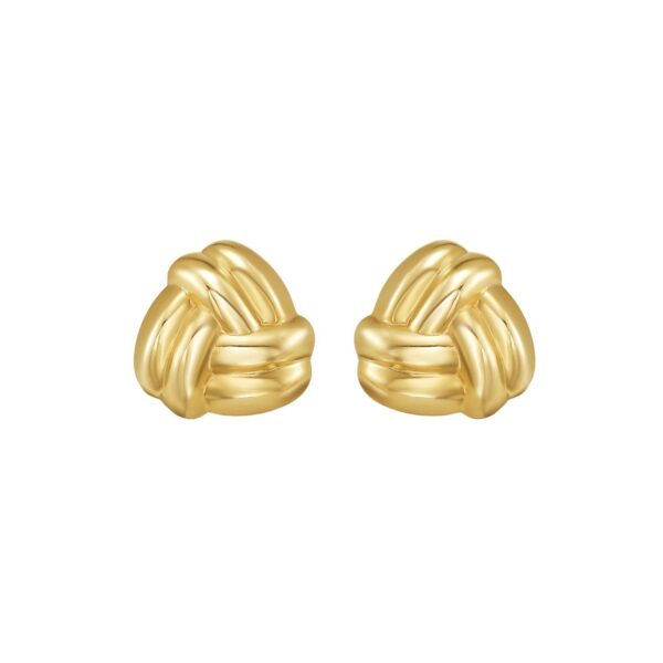 14K Yellow Gold Large Double Knot Earrings - alternate view 3