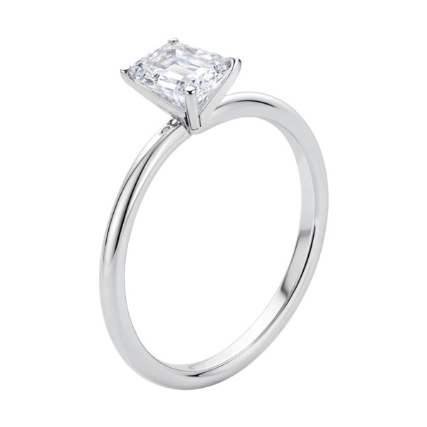 1 Carat Emerald Lab Grown IGI G/VS1 Diamond Solitaire Ring in 10K White Gold - alternate view 2